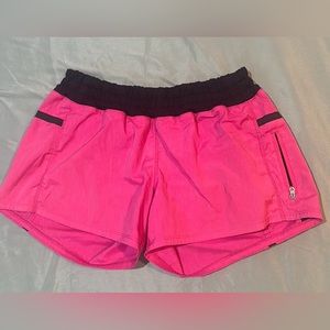 LULULEMON | pink and black tracker shorts